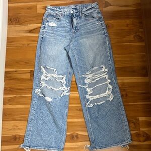 American Eagle Super High-Rise Baggy Straight Jeans Short Size